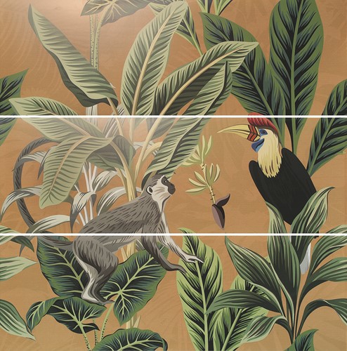 SILK DÉCOR SET(3) ABC TOUCAN OCRE 40X120 AS1241-main-image