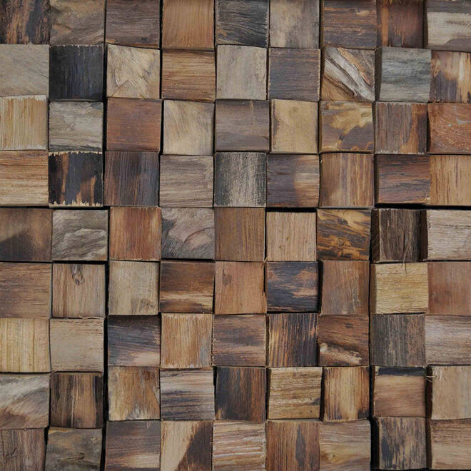 WOODWALL CLADDING TEAK EROTIC MOZAÏEK 4X4 CM-main-image