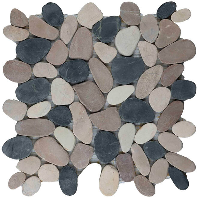 HORIZONTAL SLICED PEBBLES BLACK, WHITE & BROWN-main-image