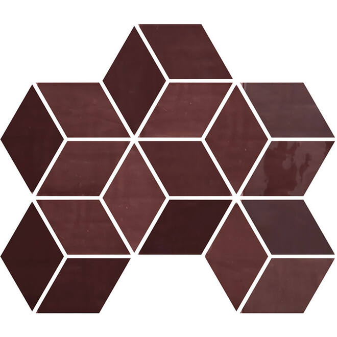 AZULEJOS NEW ZELLIGE DIAMOND/RHOMBUS BURGUNDY-main-image